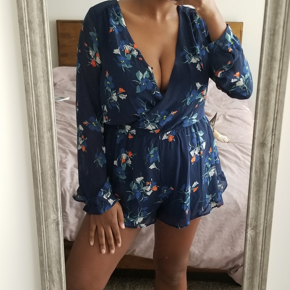 ASTR | Blue Floral Romper